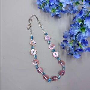 Mermaidcore Style vintage Stone and Blue Shell Choker Style Necklace